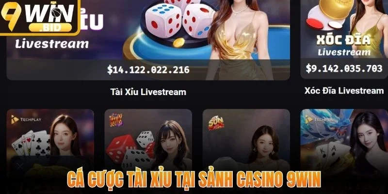 Cá cược tài xỉu tại sảnh casino 9WIN 