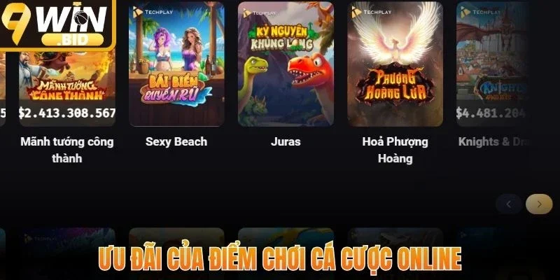 Ưu đãi của điểm chơi cá cược online